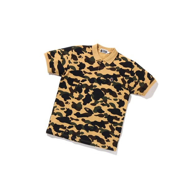 Yellow A BATHING APE 1st Camo One Point Short Sleeve Men's Polo | SI2170354