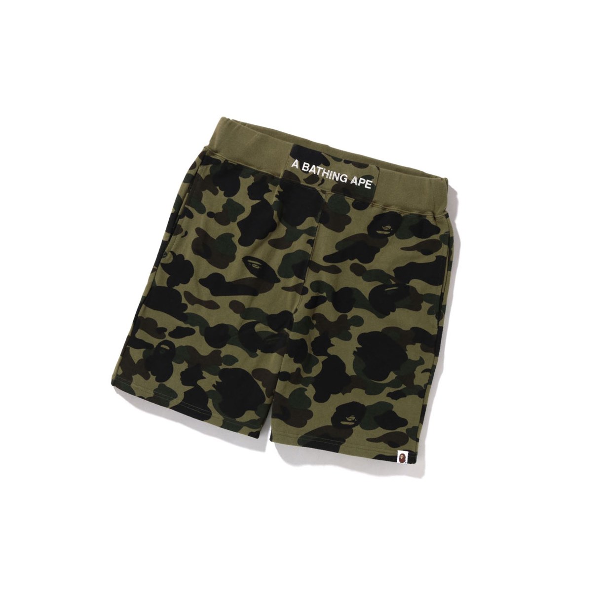 Army Green A BATHING APE 1st Camo Sweat Men\'s Shorts | FD0245736