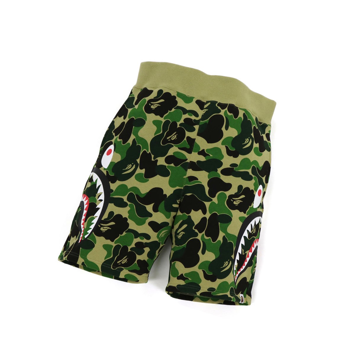 Army Green A BATHING APE Big Abc Camo Side Shark Sweat Men\'s Shorts | OC6413928