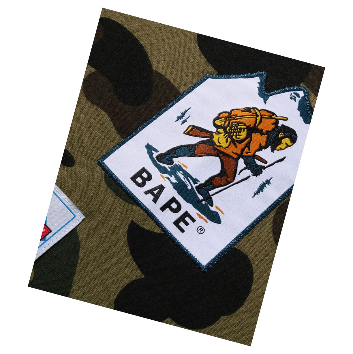 Army Green A BATHING APE Multi Label 1st Camo L/S Tee Long Sleeve Women's T Shirts | JM2706145