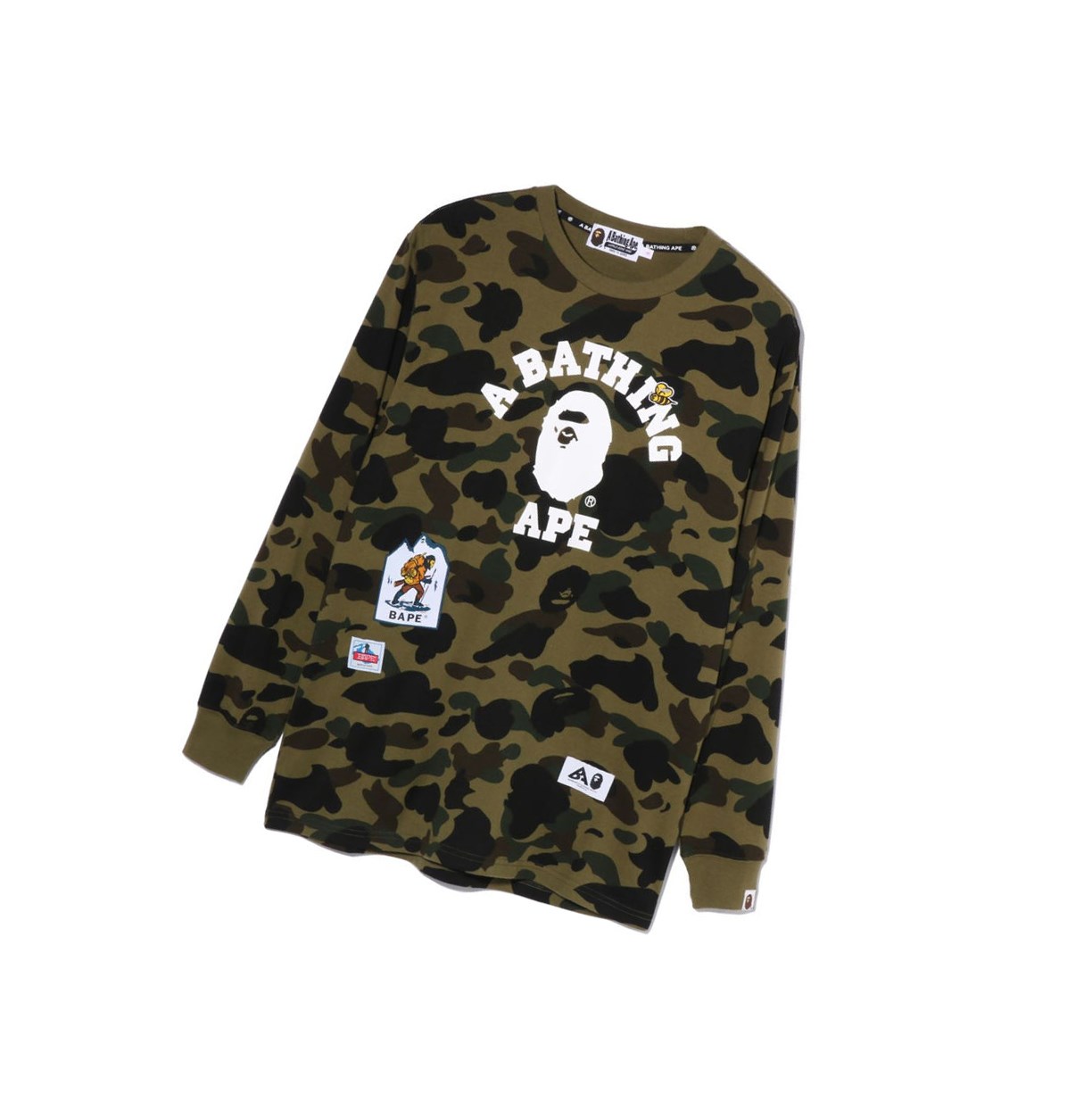 Army Green A BATHING APE Multi Label 1st Camo L/S Tee Long Sleeve Women\'s T Shirts | JM2706145