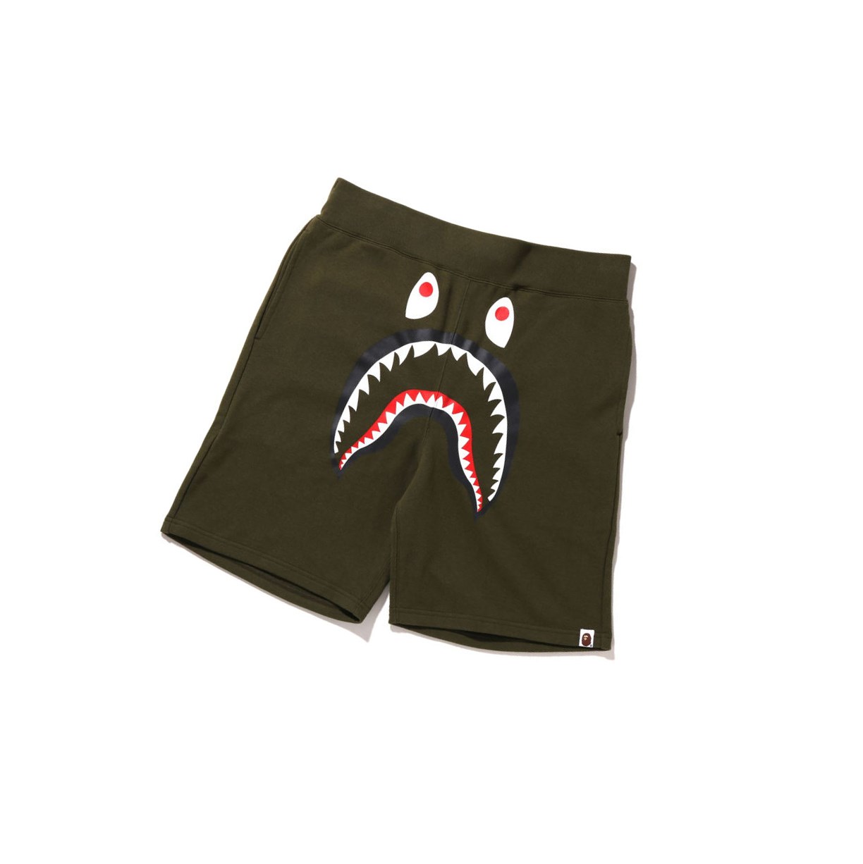 Army Green A BATHING APE Shark Sweat Men\'s Shorts | BW0638475