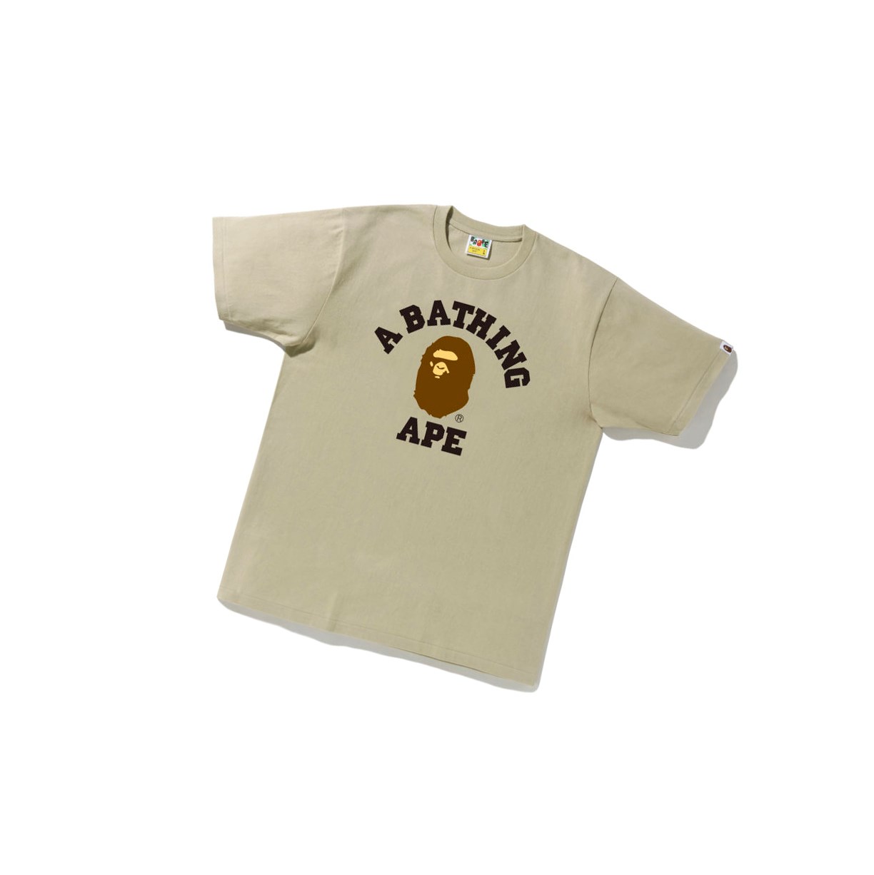 Beige A BATHING APE College Tee Short Sleeve Men\'s T Shirts | OK2816490