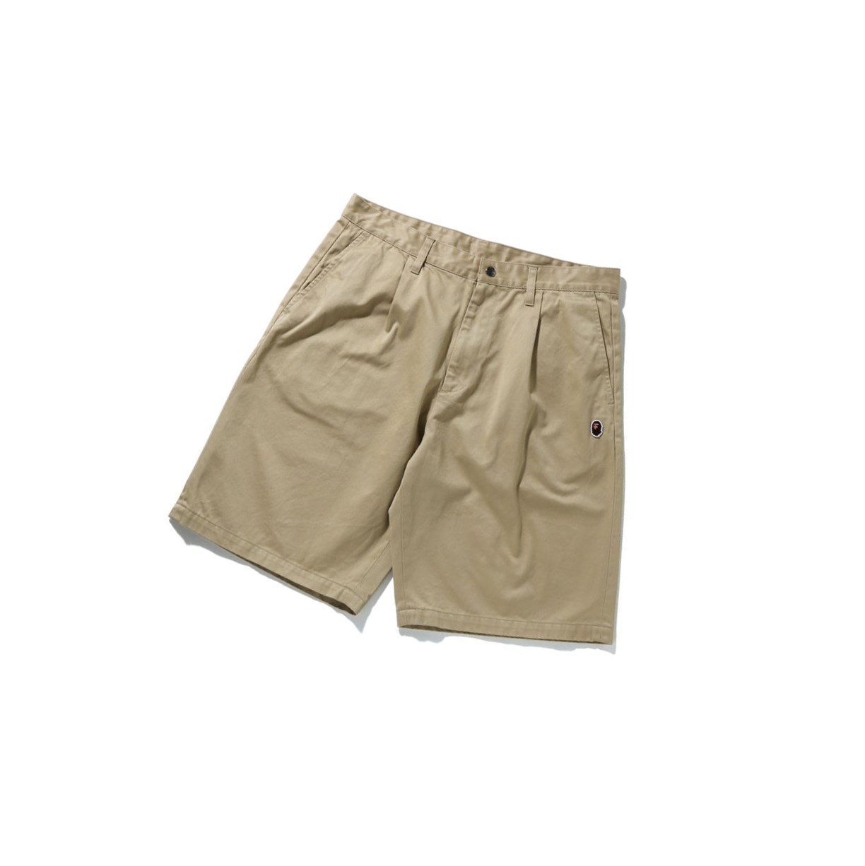 Beige A BATHING APE One Point Wide Fit Chino Men\'s Shorts | SI4520317