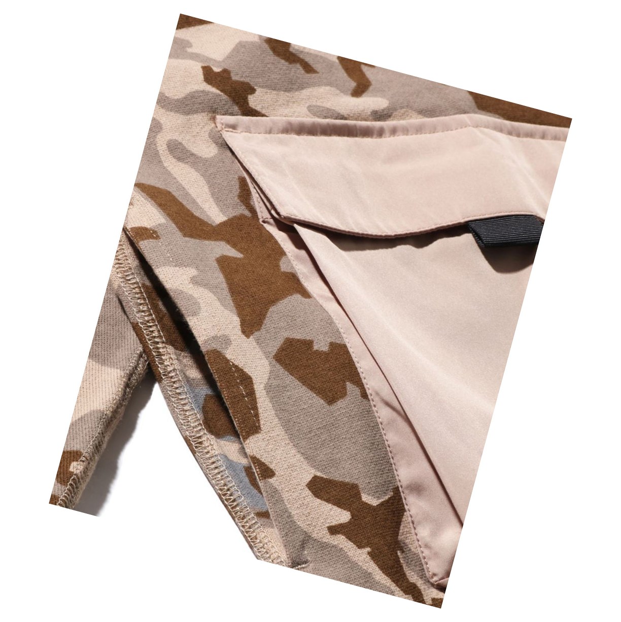 Beige A BATHING APE Sand Camo Big Pocket Oversized Crewneck Women's Sweatshirts | WE5871629