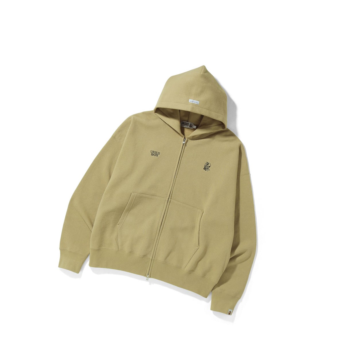 Beige A BATHING APE Ursus Loose Fit Zip-up Zip Throughs Men\'s Hoodie | LC7382469