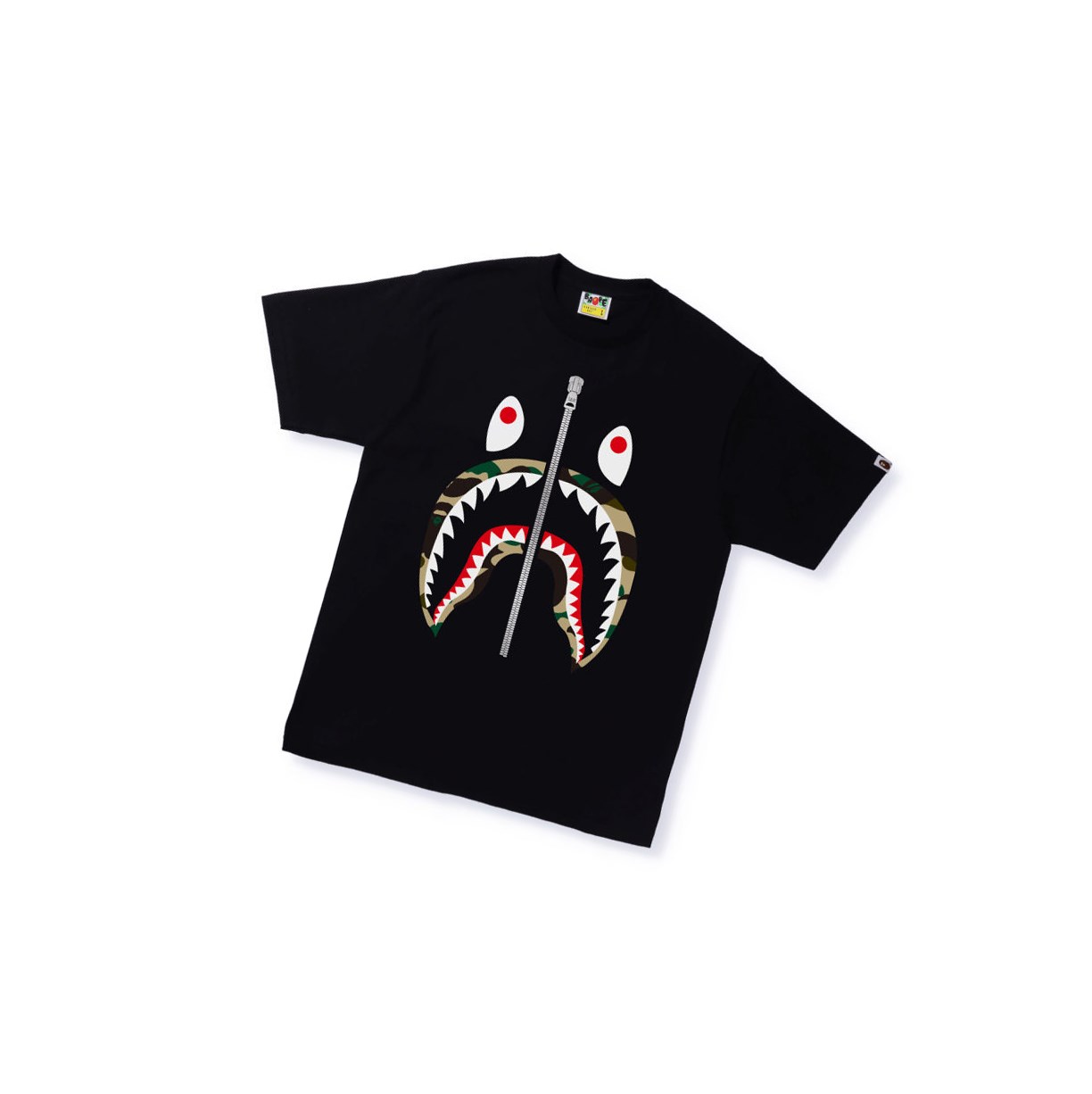 Black A BATHING APE 1st Camo Shark Tee Short Sleeve Men\'s T Shirts | UJ8471365