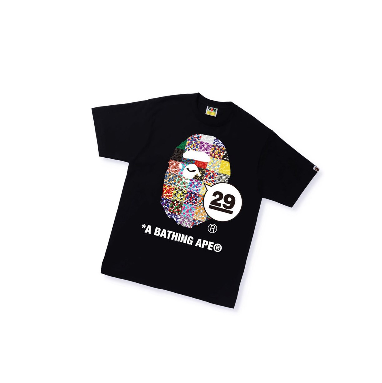 Black A BATHING APE A Bathing Ape 29th Anniversary Ape Head Tee Short Sleeve Men\'s T Shirts | XC6320754