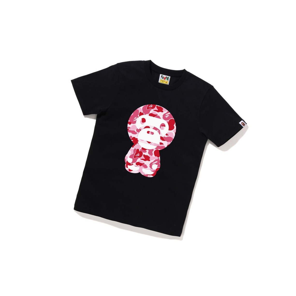 Black A BATHING APE Abc Camo Big Baby Milo Tee Short Sleeve Women\'s T Shirts | CZ8617592