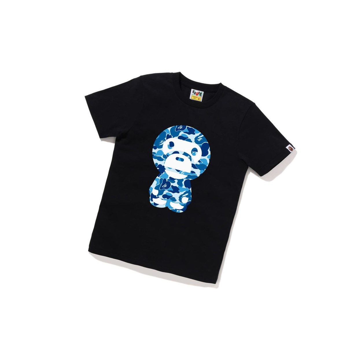 Black A BATHING APE Abc Camo Big Baby Milo Tee Short Sleeve Women\'s T Shirts | QW0436295