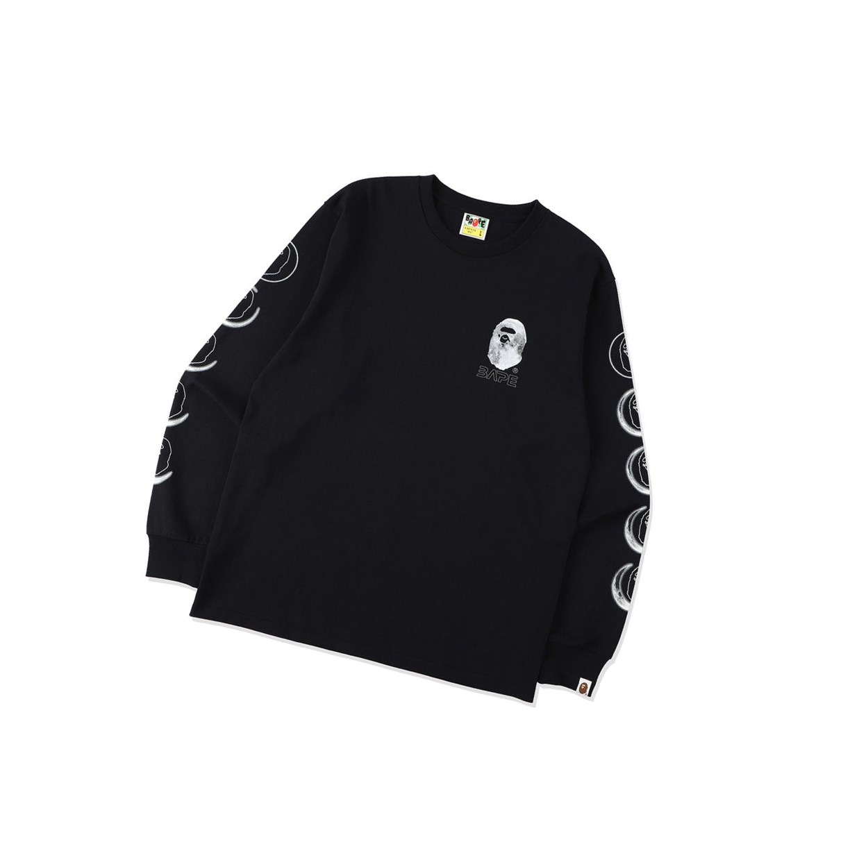 Black A BATHING APE Ape Head Moon Long Sleeve Tee Long Sleeve Men\'s T Shirts | JG7854296