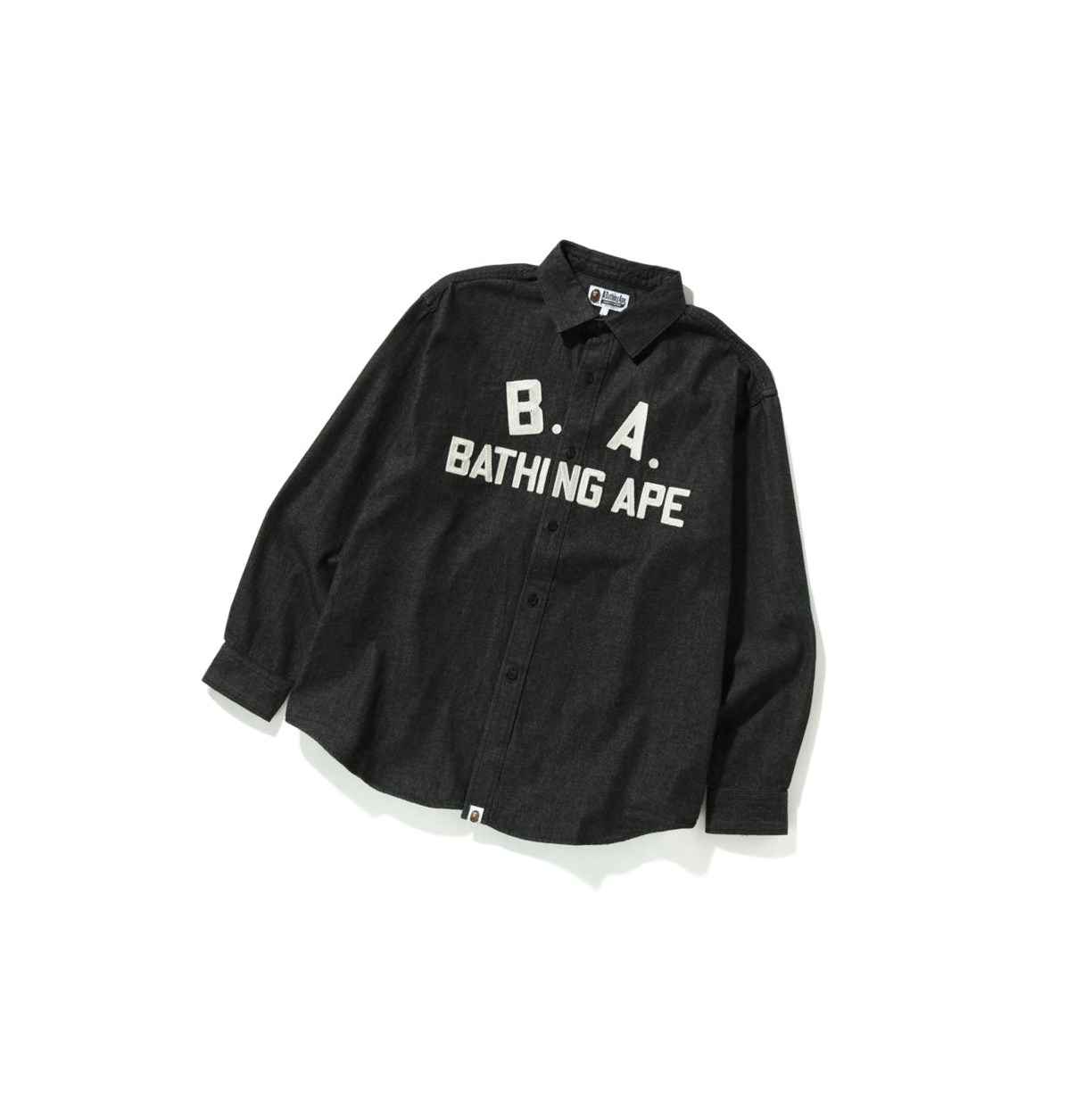 Black A BATHING APE B.A Loose Fit Denim Long Sleeve Men\'s Shirts | FG2987054