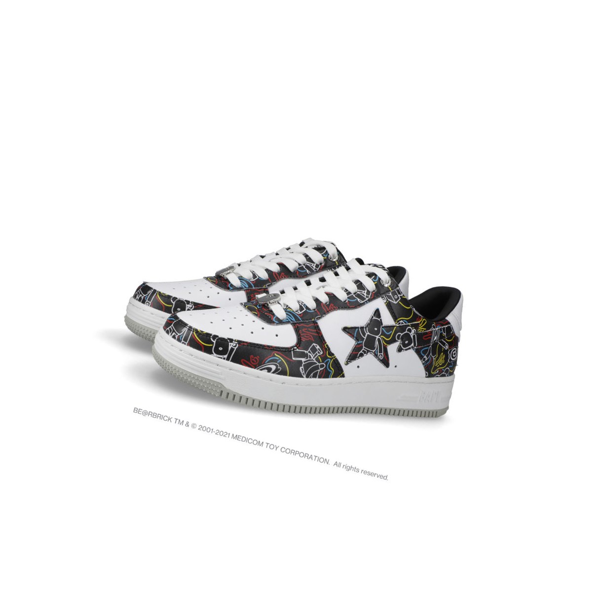 Black A BATHING APE Bape Sta X Medicom Toy Be@r Camo M1 Low Men\'s Sneakers | TC6120394