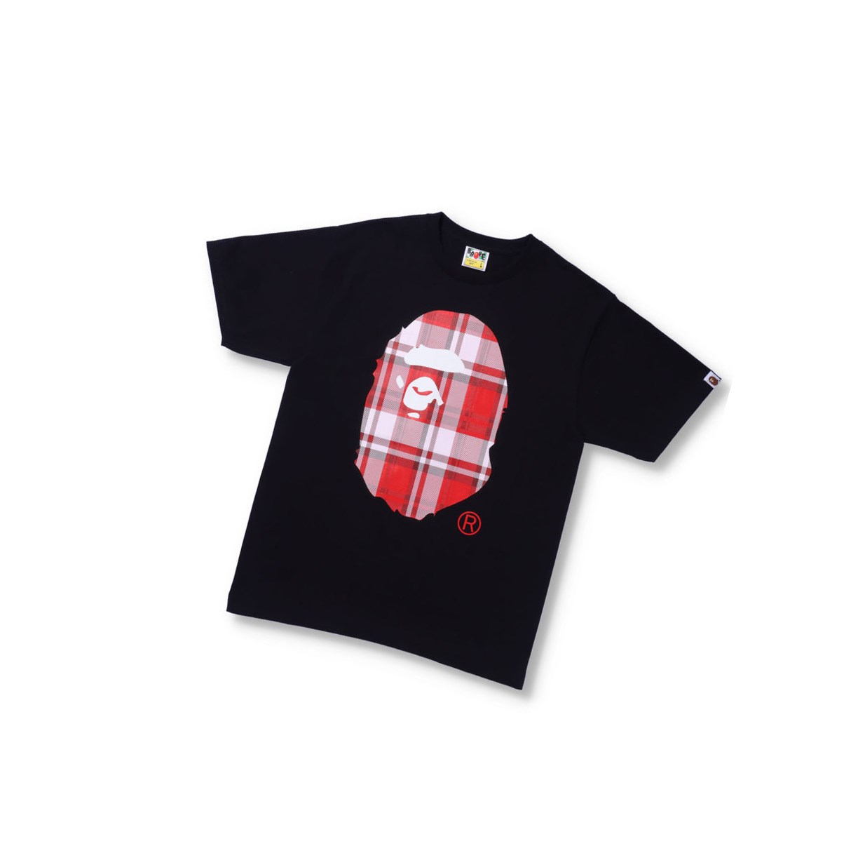 Black A BATHING APE Bape® Check Gift Ape Head Tee Short Sleeve Men\'s T Shirts | ET4702186