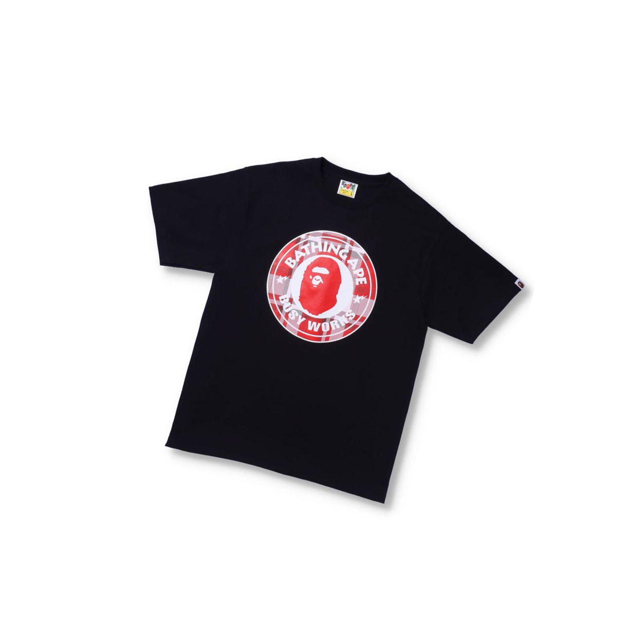 Black A BATHING APE Bape® Check Gift Busy Works Tee Short Sleeve Men\'s T Shirts | VK4209136