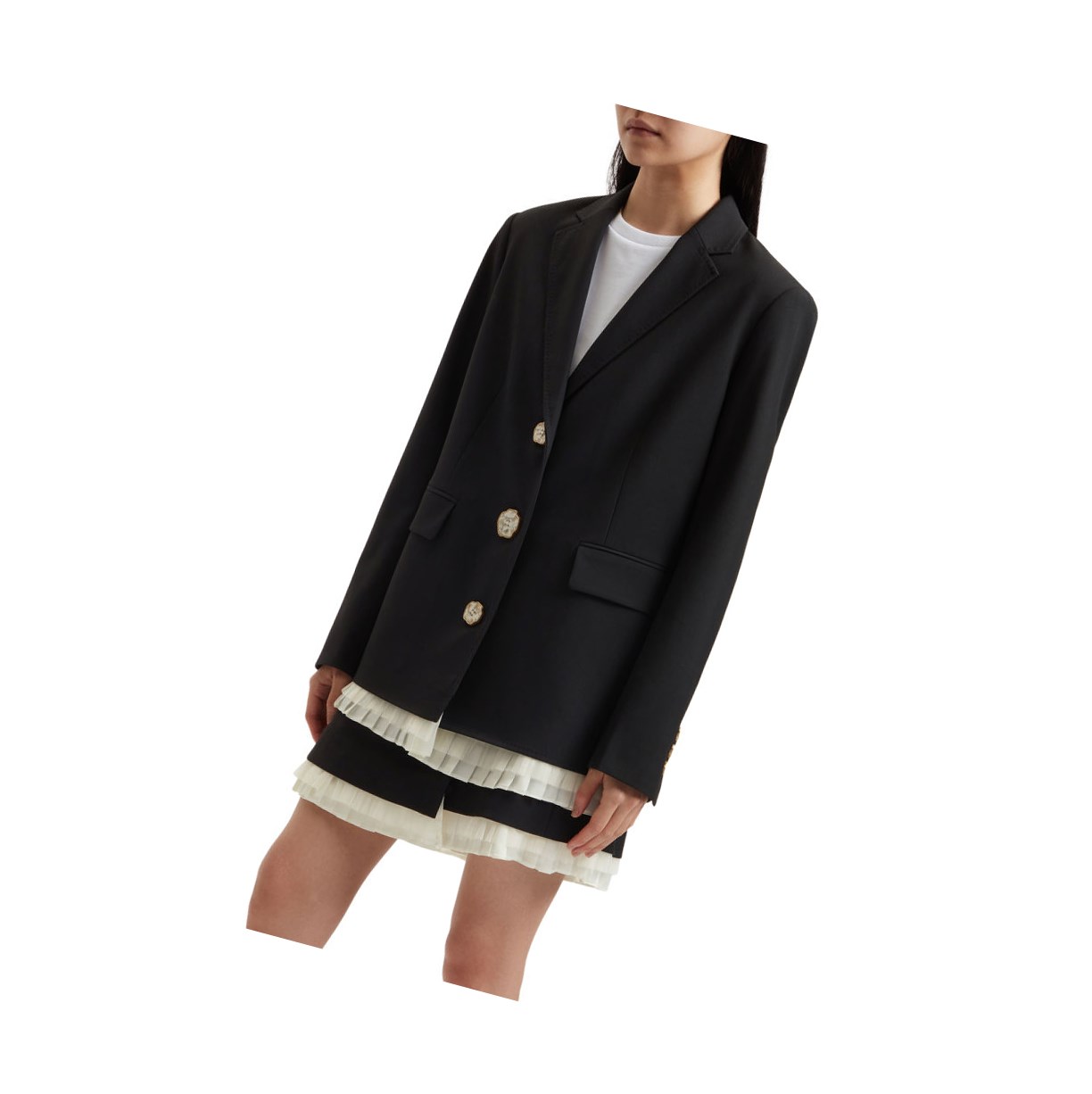 Black A BATHING APE Buttoned Blazer Blazer Women's Blazer | OD9130267