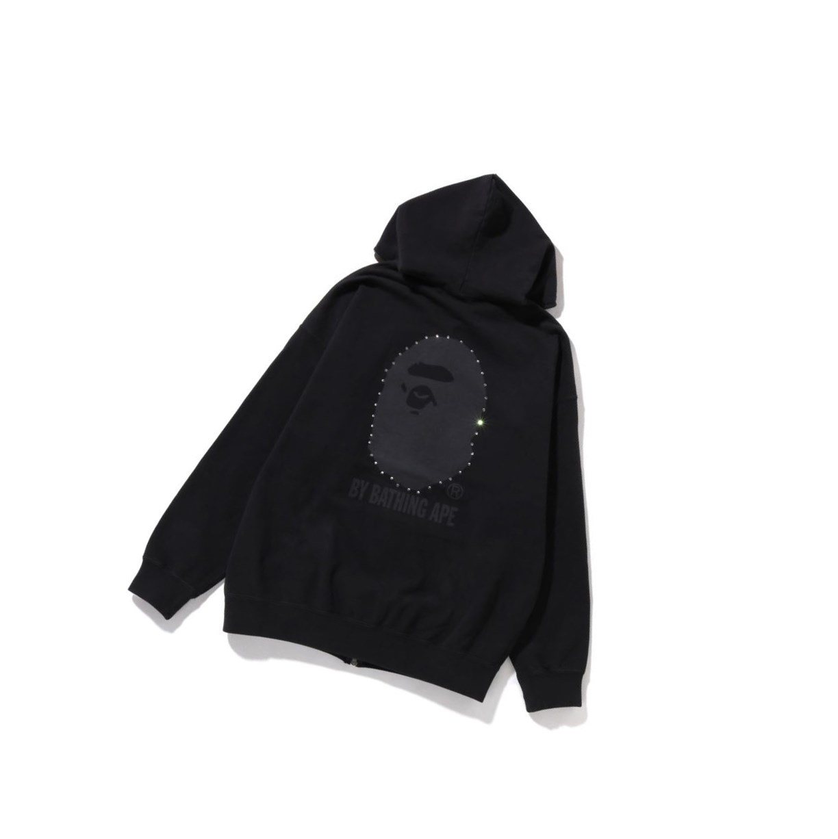 Black A BATHING APE Crystal By Bathing Overdyed Oversized Full Zip Women's Hoodie | FK4175962