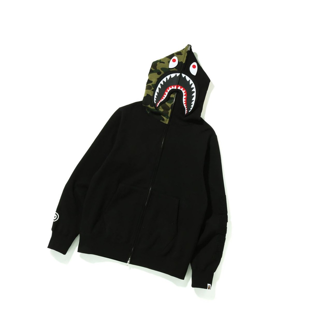 Black A BATHING APE Detachable Shark Full Zip Throughs Men\'s Hoodie | KG9527043