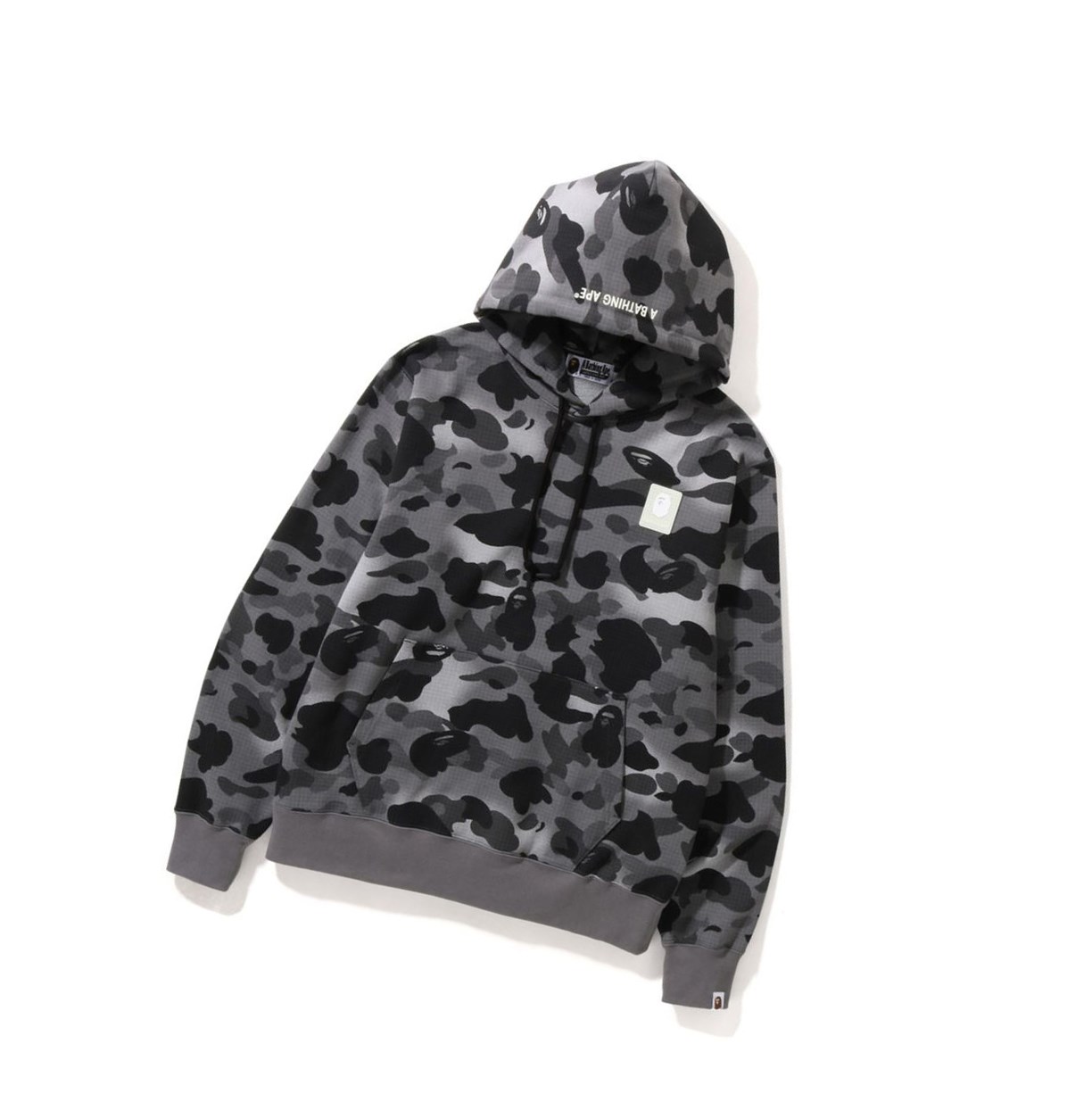 Black A BATHING APE Grid Camo Pullover Men\'s Hoodies | QD0815629