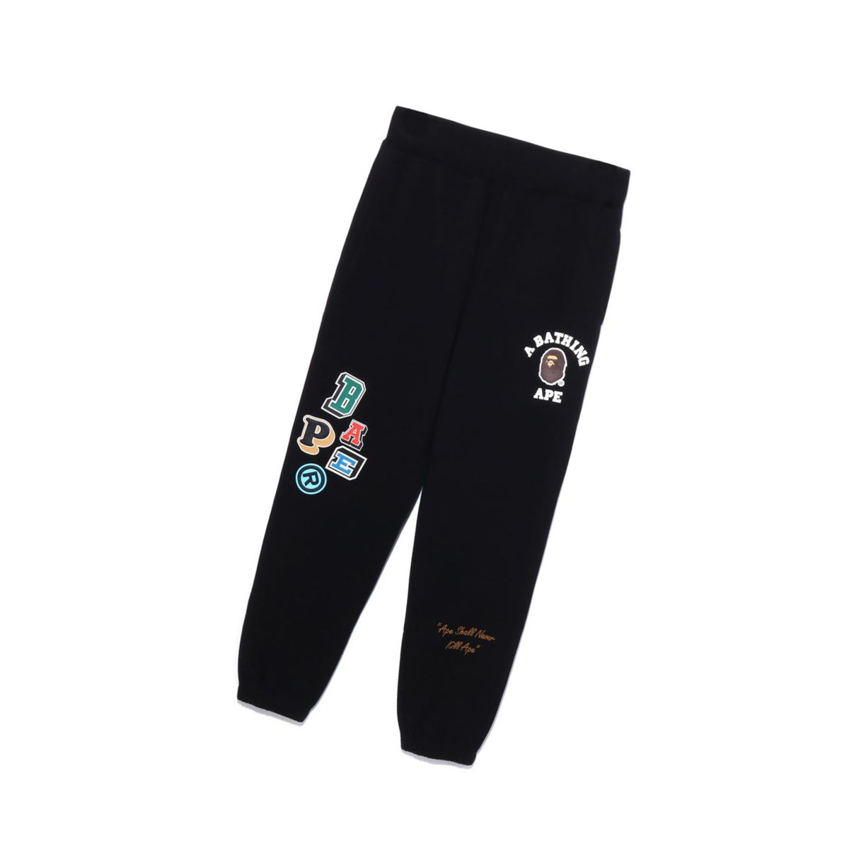 Black A BATHING APE Multi Fonts Long Men\'s Pants | CD4739018