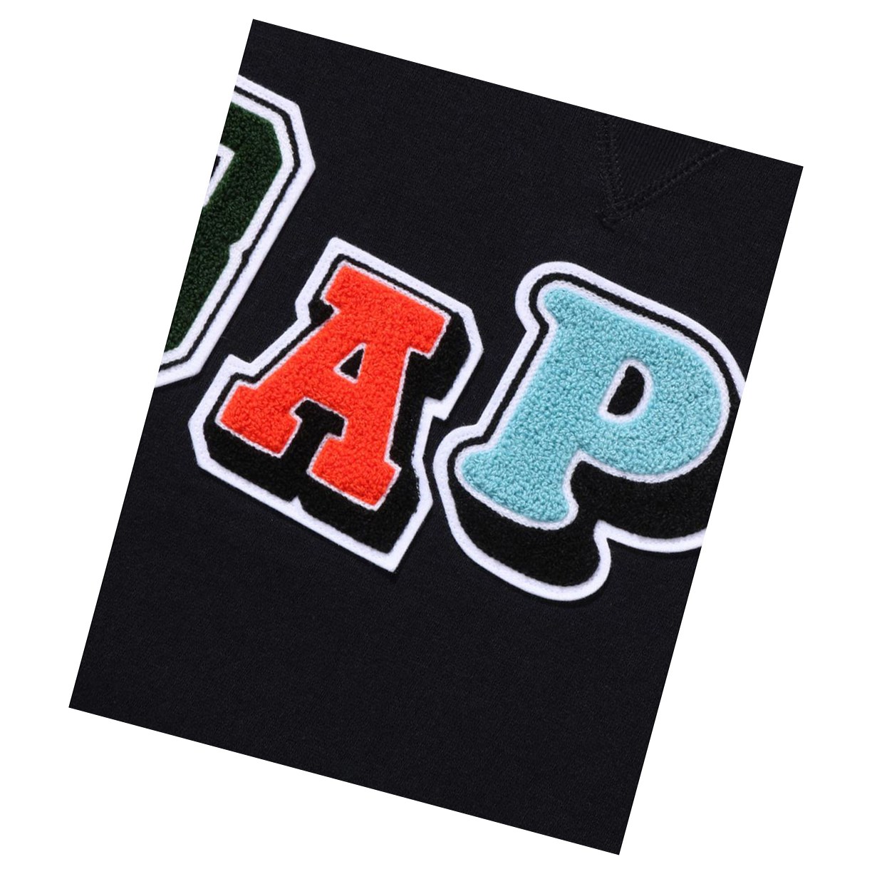 Black A BATHING APE Multi Fonts Wide Crewneck Women's Sweatshirts | UX1730269