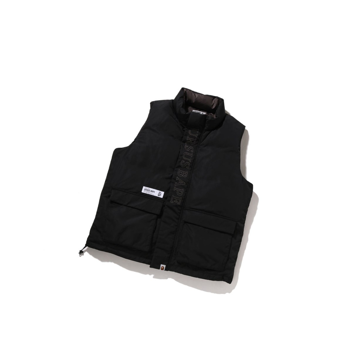 Black A BATHING APE Ursus Loose Fit Down Men\'s Vest | LQ8654971