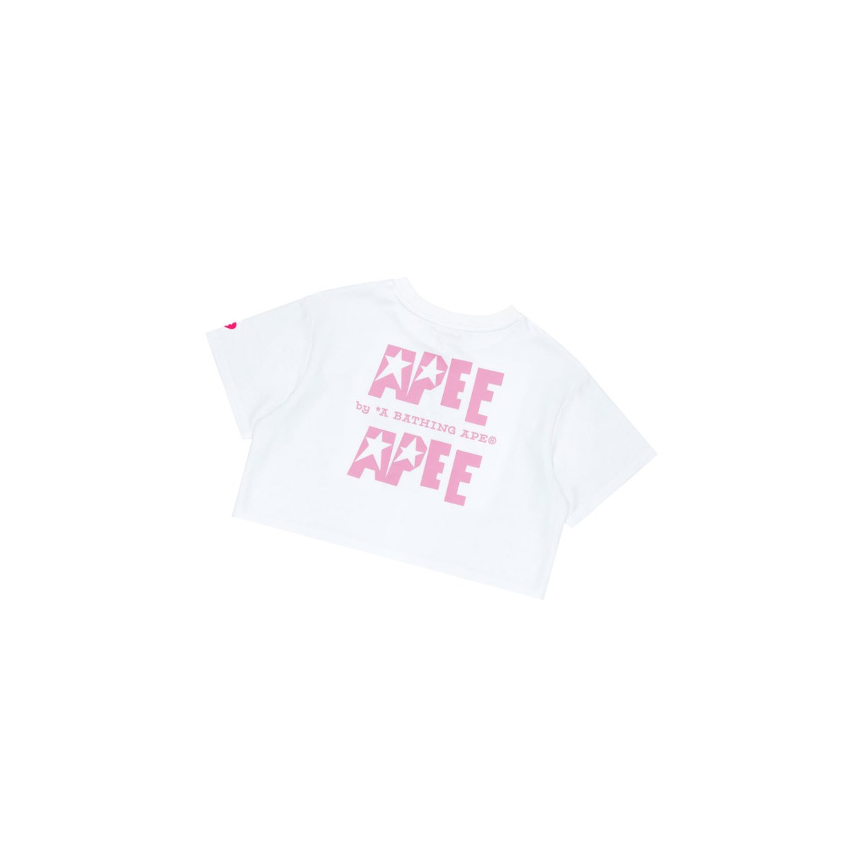 Bleached White A BATHING APE Double Logo Cropped Tee Short Sleeve Women's T Shirts | RB8429601