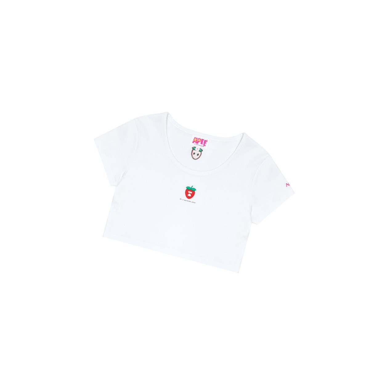 Bleached White A BATHING APE Logo Berry Tee Short Sleeve Women\'s T Shirts | LE5183209