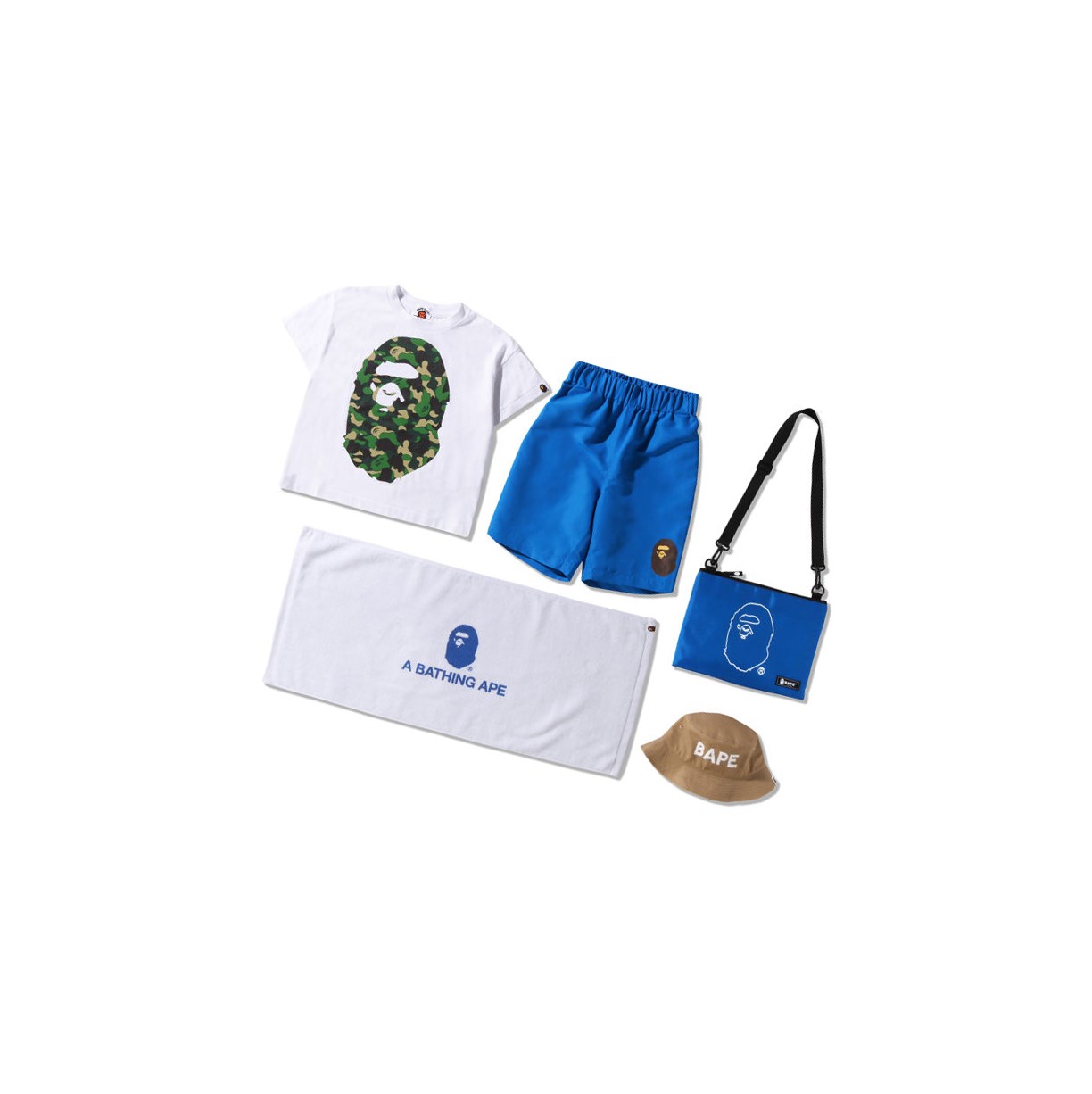 Blue A BATHING APE Summer Bag Vacation Beach Kids\' T Shirts | KN5149270