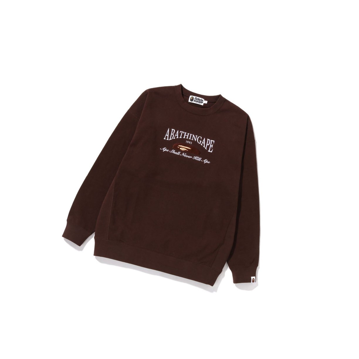 Brown A BATHING APE A Bathing Ape Embroidery Oversized Crewneck Women\'s Sweatshirts | ZG5476910