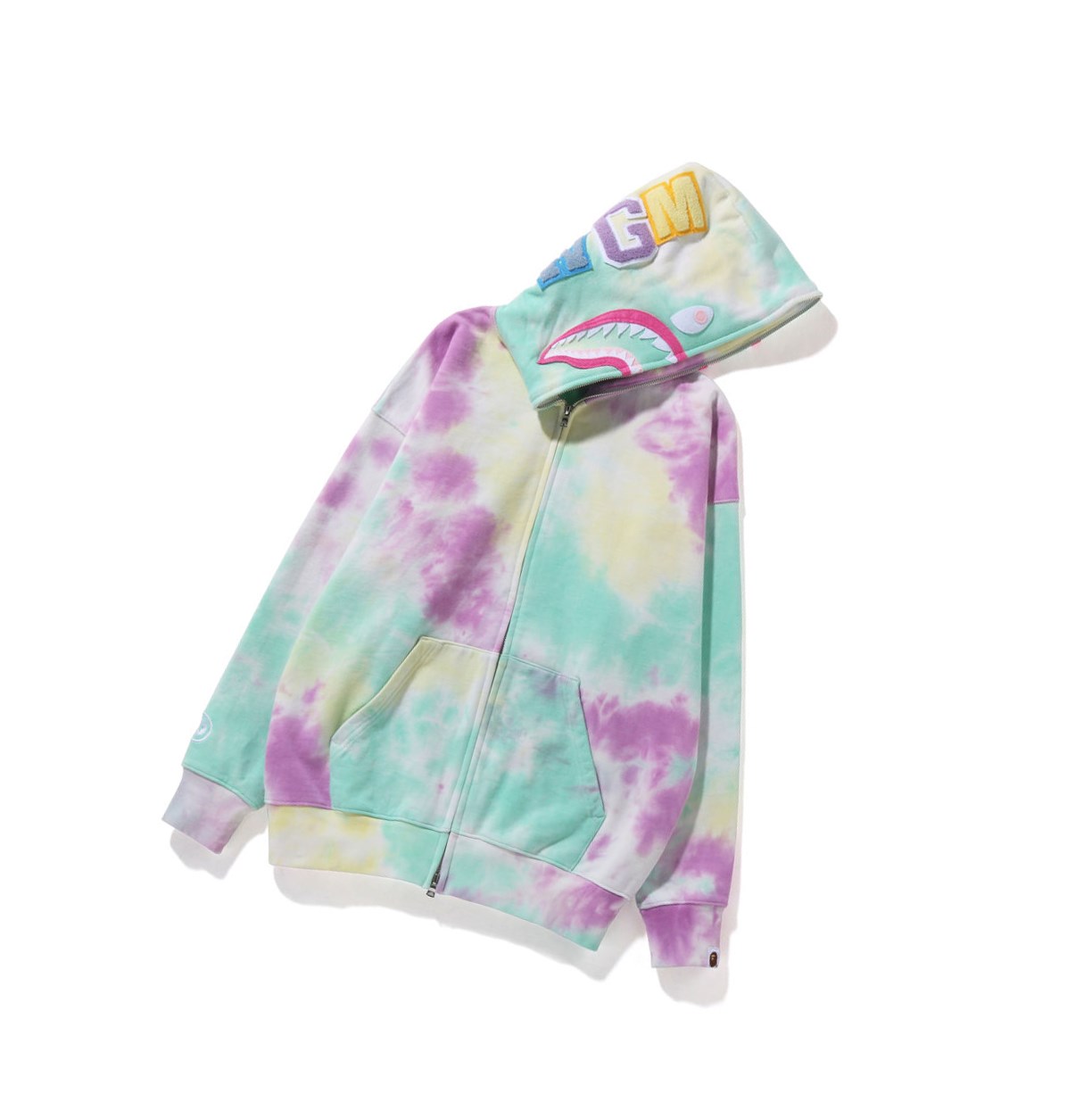 Caise A BATHING APE Tie-dye Shark Oversized Full Zip Throughs Women\'s Hoodie | HG5382706