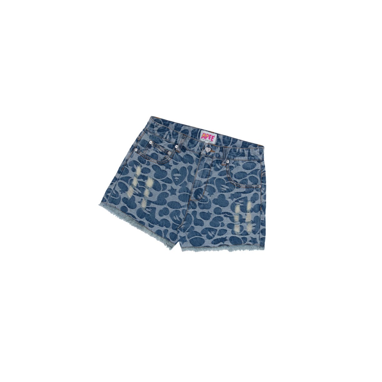 Denim A BATHING APE Graphic Denim Women\'s Shorts | EK5162897