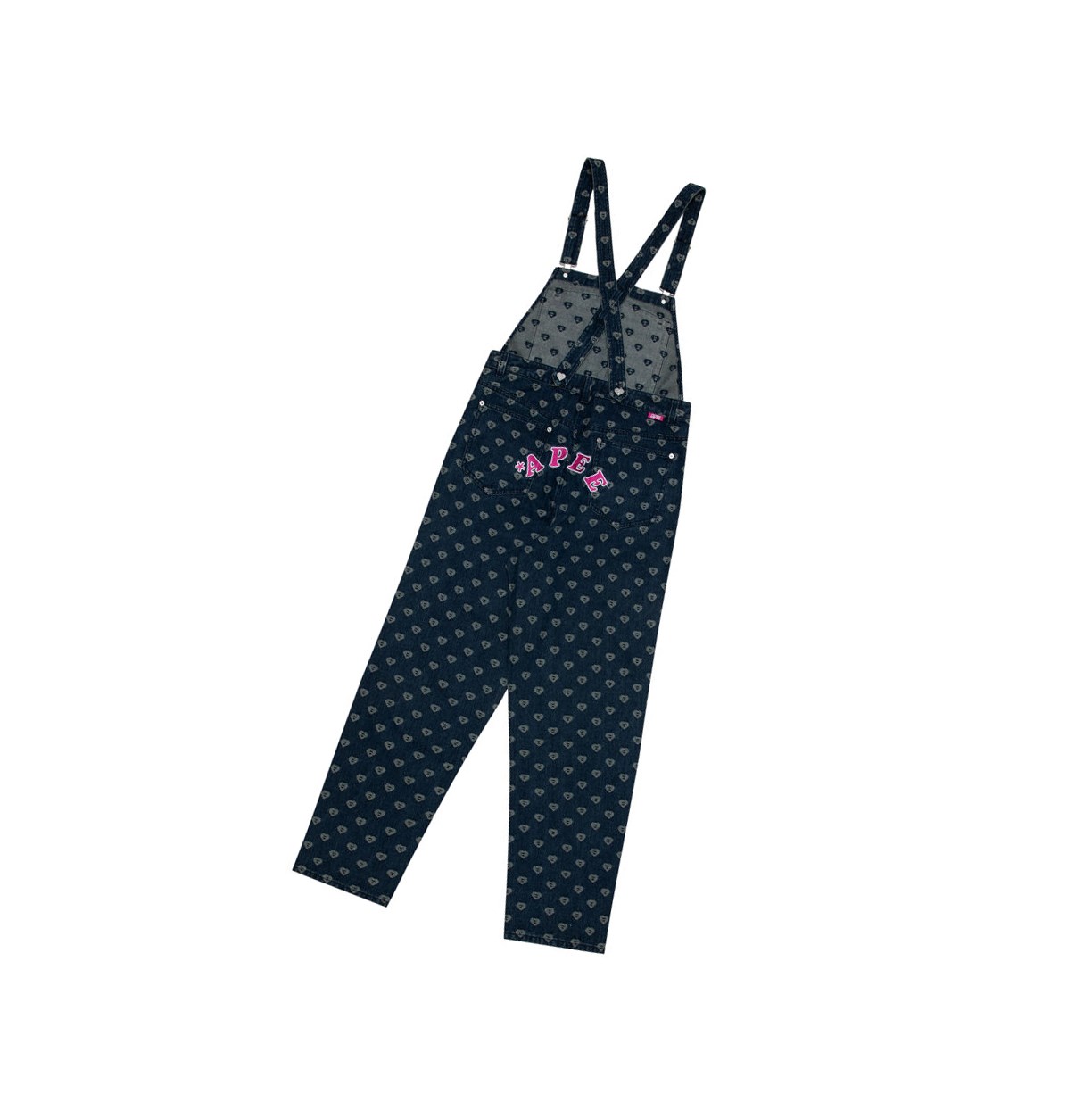 Denim A BATHING APE Patterned Denim Dungaree Jumpsuits Women's Jumpsuits | XH2401836