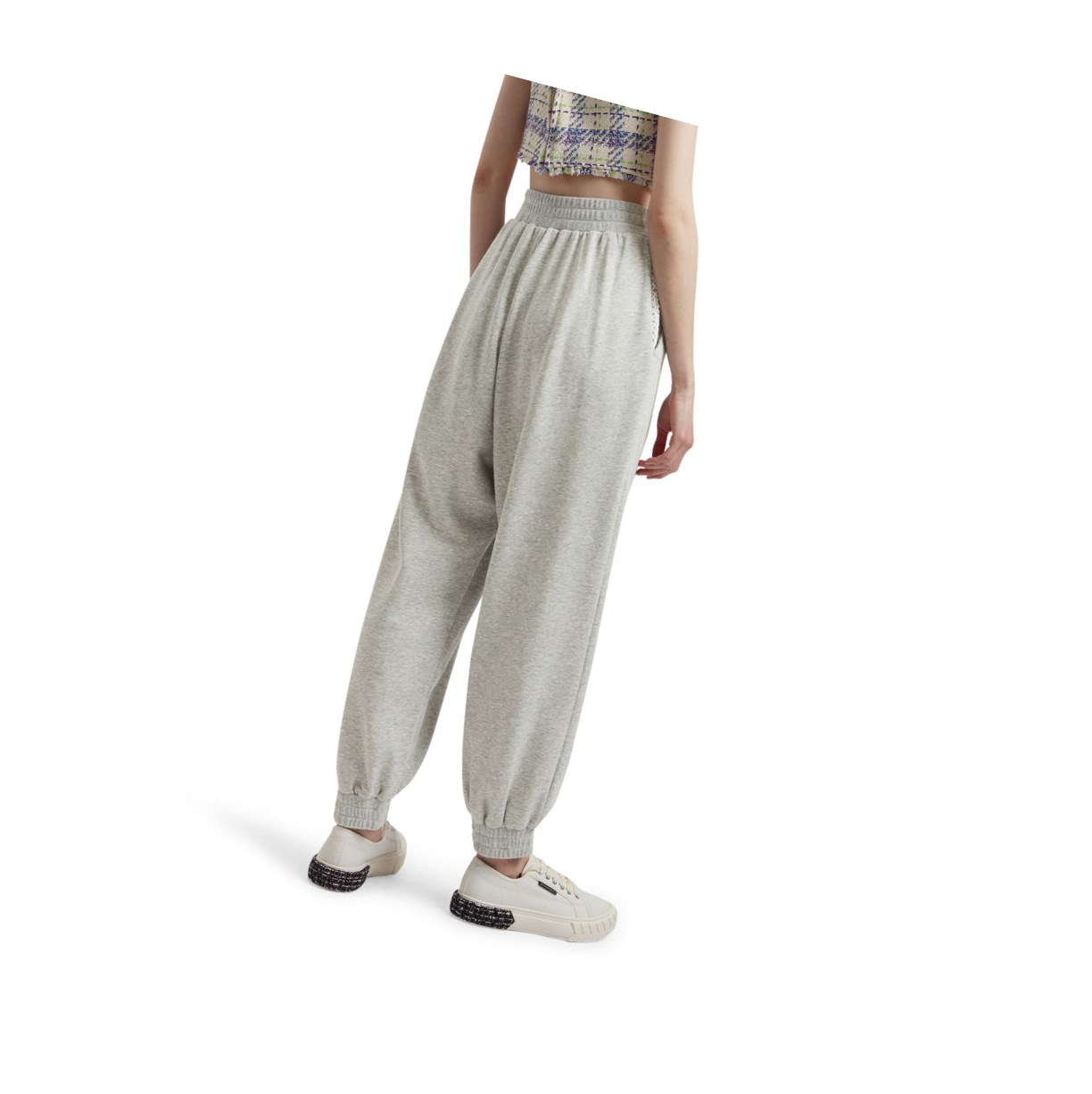 Grey A BATHING APE Relaxed Long Women's Pants | ON9530867