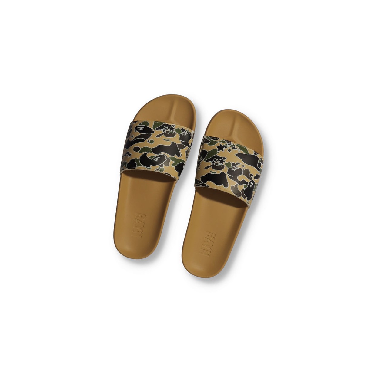 Khaki A BATHING APE X Hayn Sta Camo Slip On Men's Slide Sandals | VL1579248