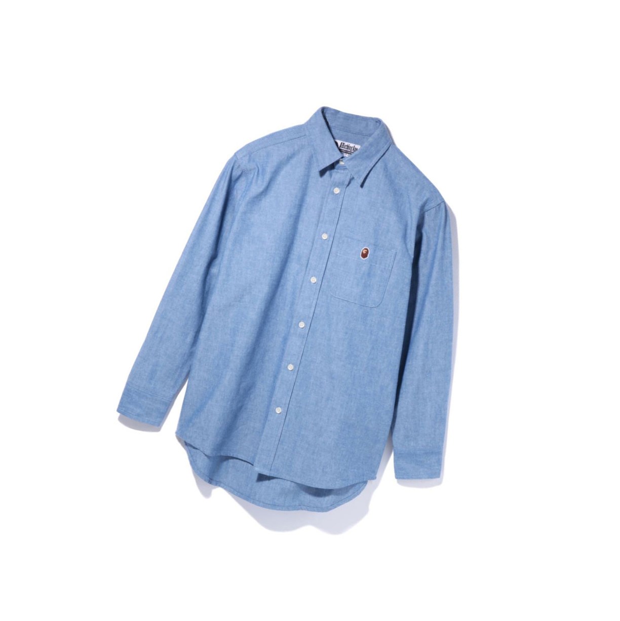 Light Blue A BATHING APE Chambray Long Sleeve Women\'s Shirts | TQ7461352