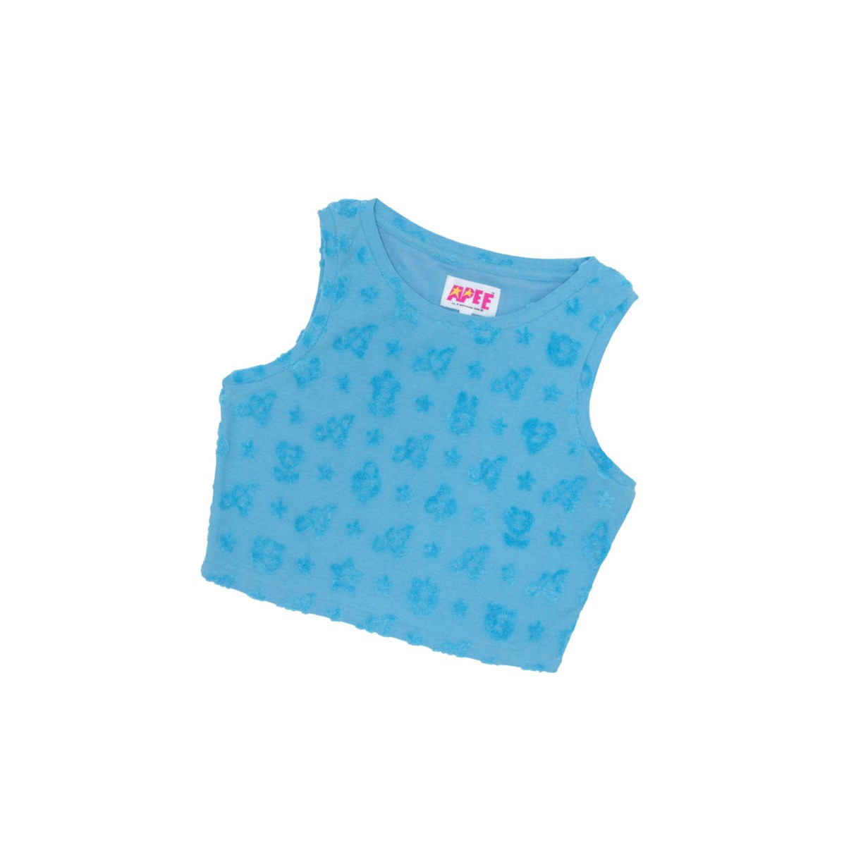 Light Blue A BATHING APE Cropped Pattern Women\'s Vest | ID2908315