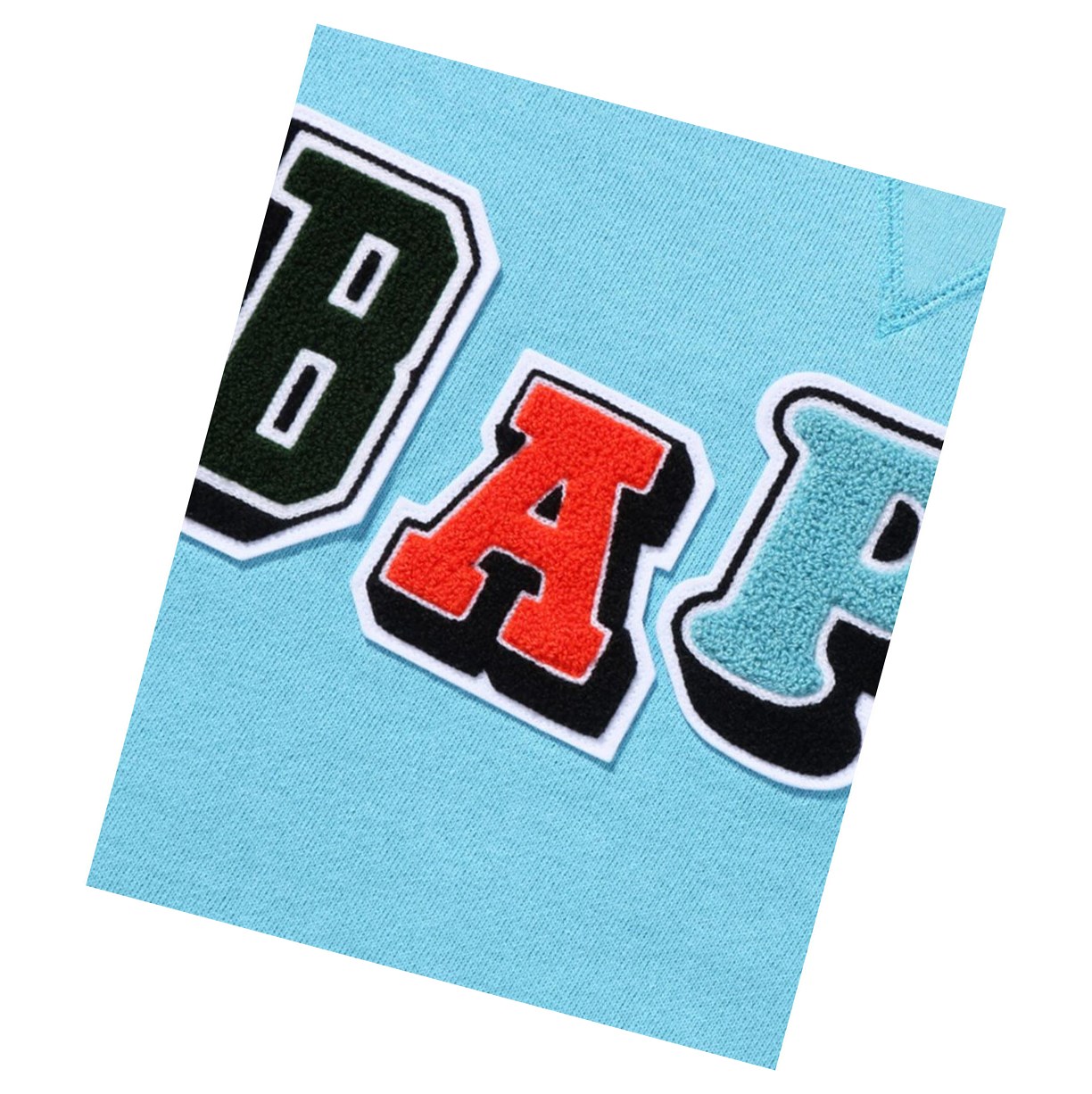 Light Blue A BATHING APE Multi Fonts Wide Crewneck Women's Sweatshirts | CN7956213