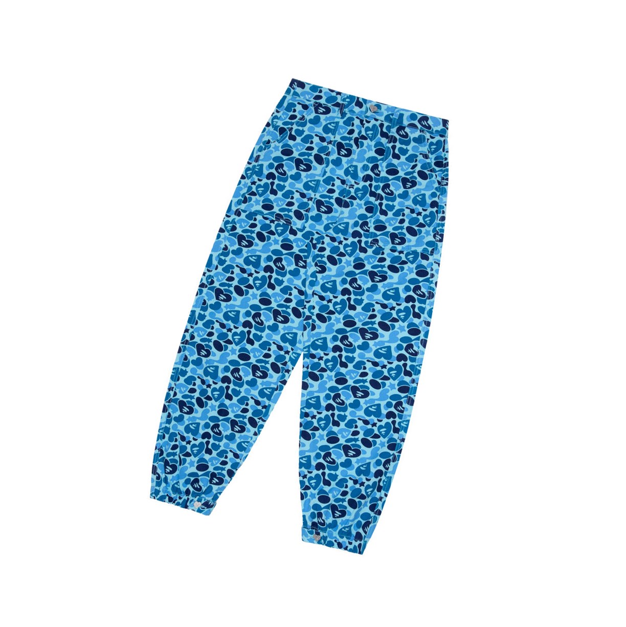 Light Blue A BATHING APE Printed Cargo Long Women\'s Pants | DB5361084