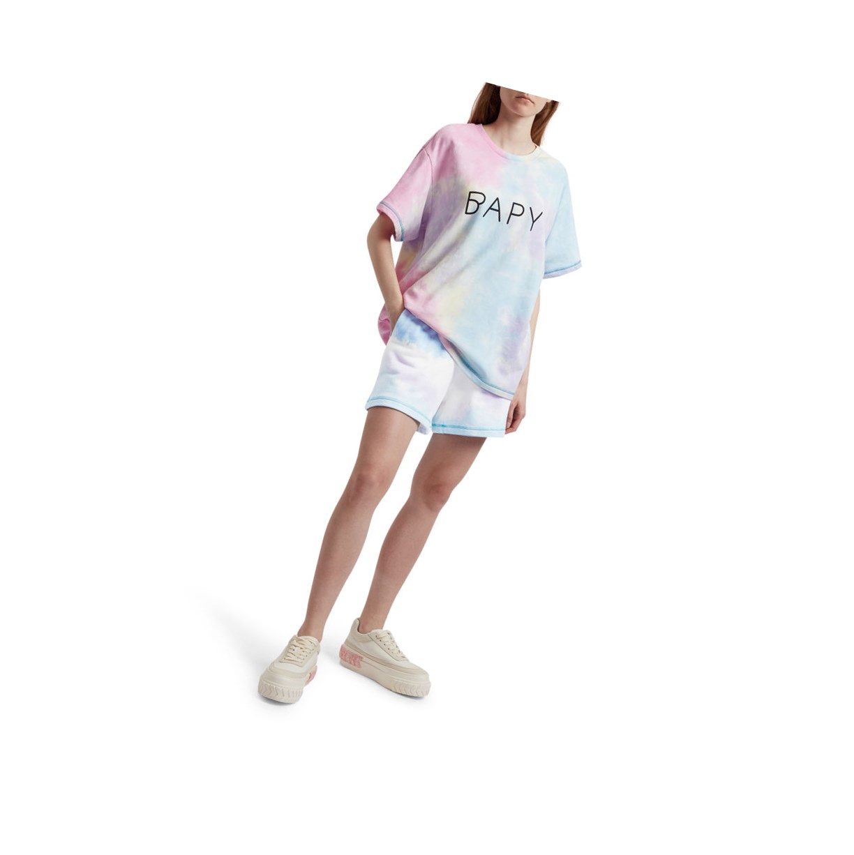 Light Blue A BATHING APE Tie-dye Women's Shorts | WG4018326