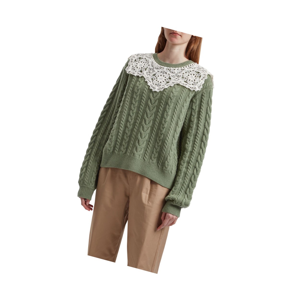 Light Green A BATHING APE Asymmetric Knit Sweater Crew Neck Knitwear Women's Blouse | AJ9634281