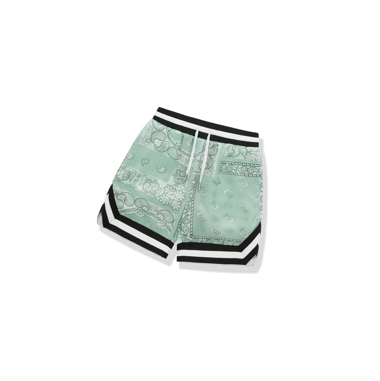 Light Green A BATHING APE Paisley Print Men\'s Shorts | KM2146389