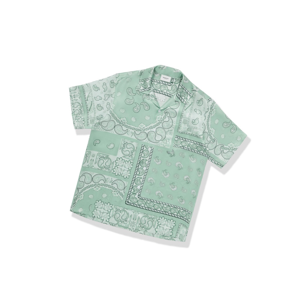 Light Green A BATHING APE Paisley Print Short Sleeve Men\'s Shirts | KS5462709