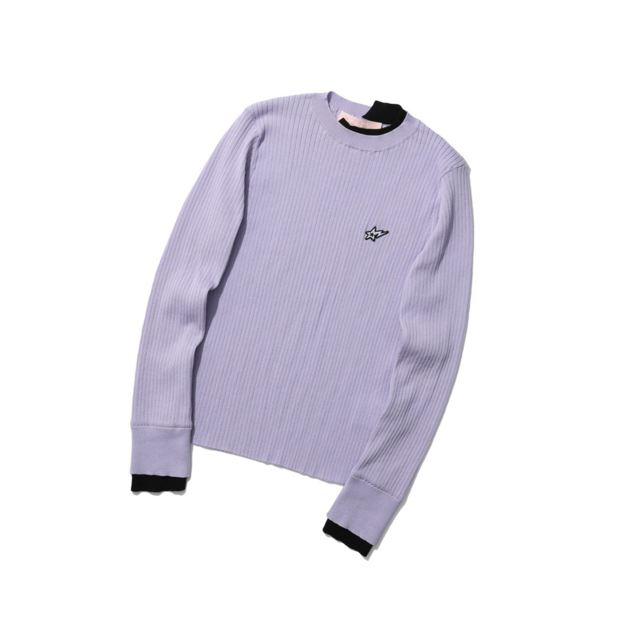 Lilac A BATHING APE Contrast Ribbed Sweater Crew Neck Knitwear Women\'s Blouse | EB0924573