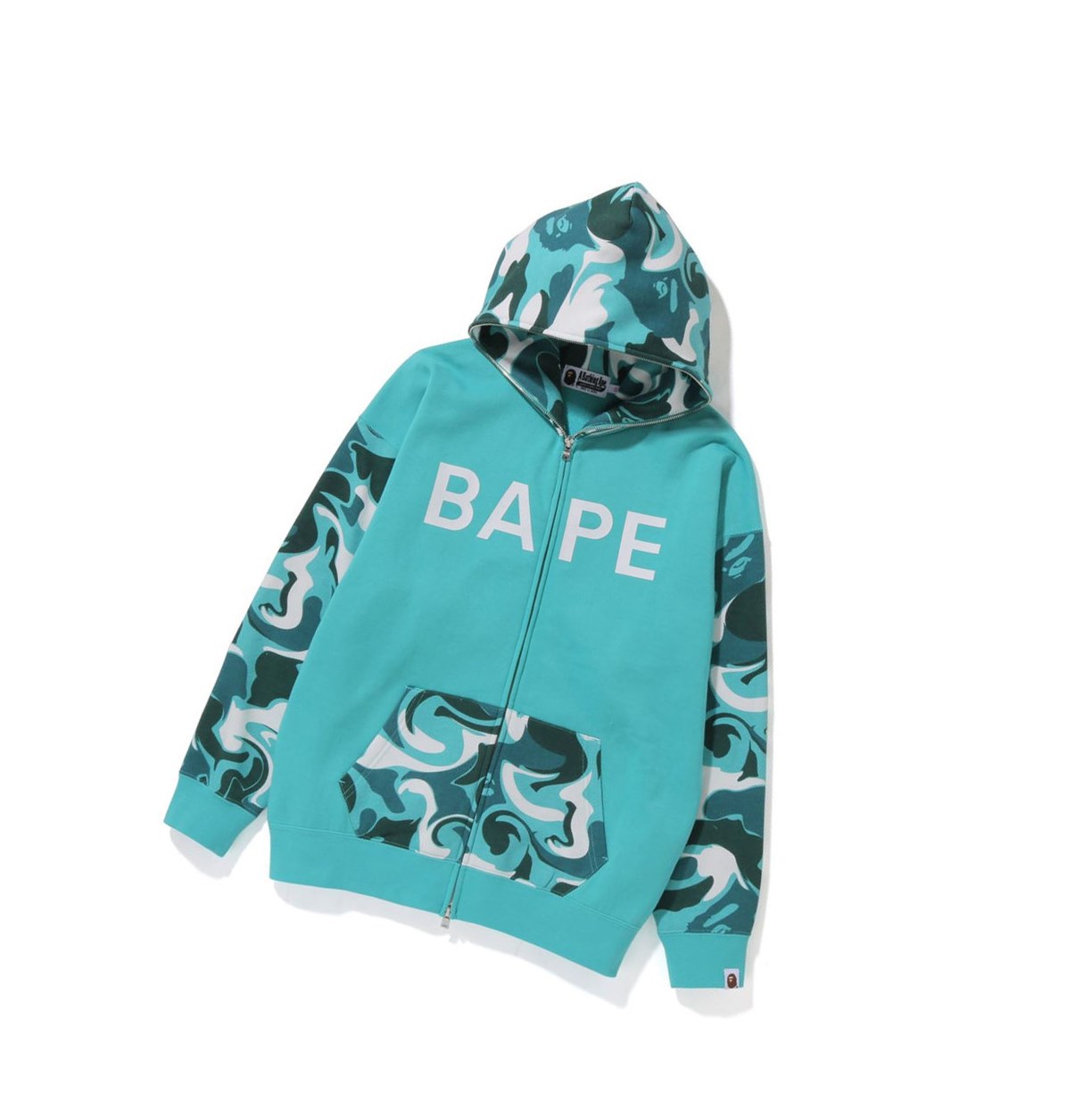 Mint A BATHING APE Bape Marble Camo Oversized Full Zip Throughs Women\'s Hoodie | BL9502164