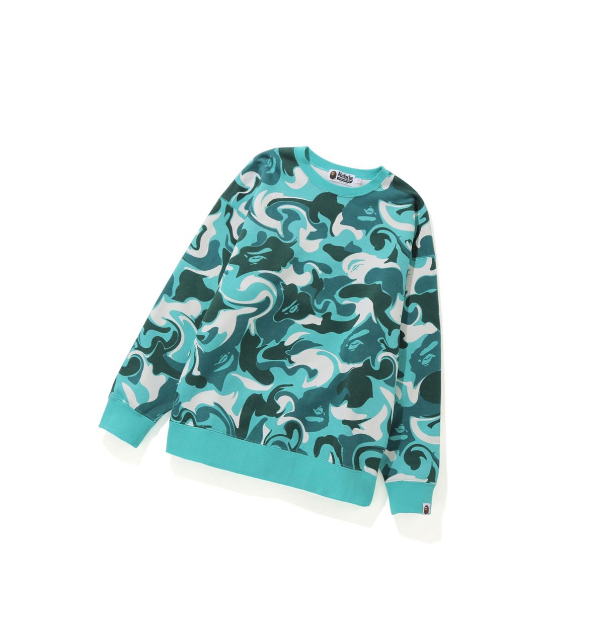 Mint A BATHING APE Marble Camo Oversized Crewneck Women\'s Sweatshirts | QK6978510