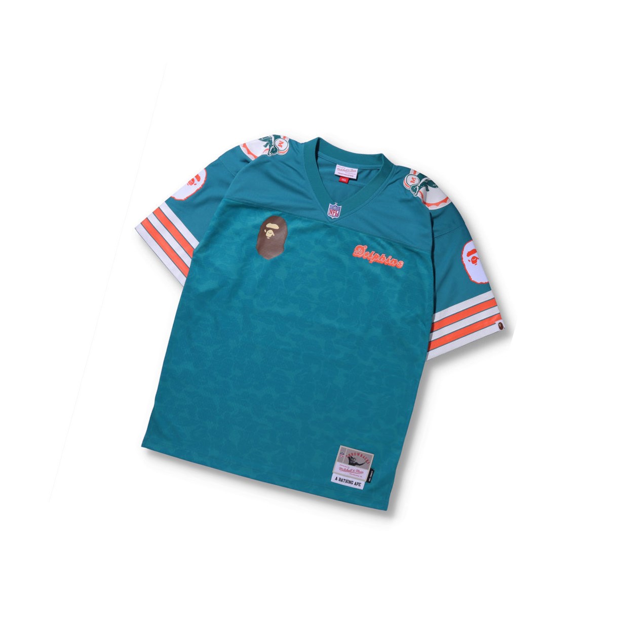 Mint A BATHING APE X M&n Nfl Miami Dolphins Legacy Jersey Short Sleeve Men\'s T Shirts | SP4721569