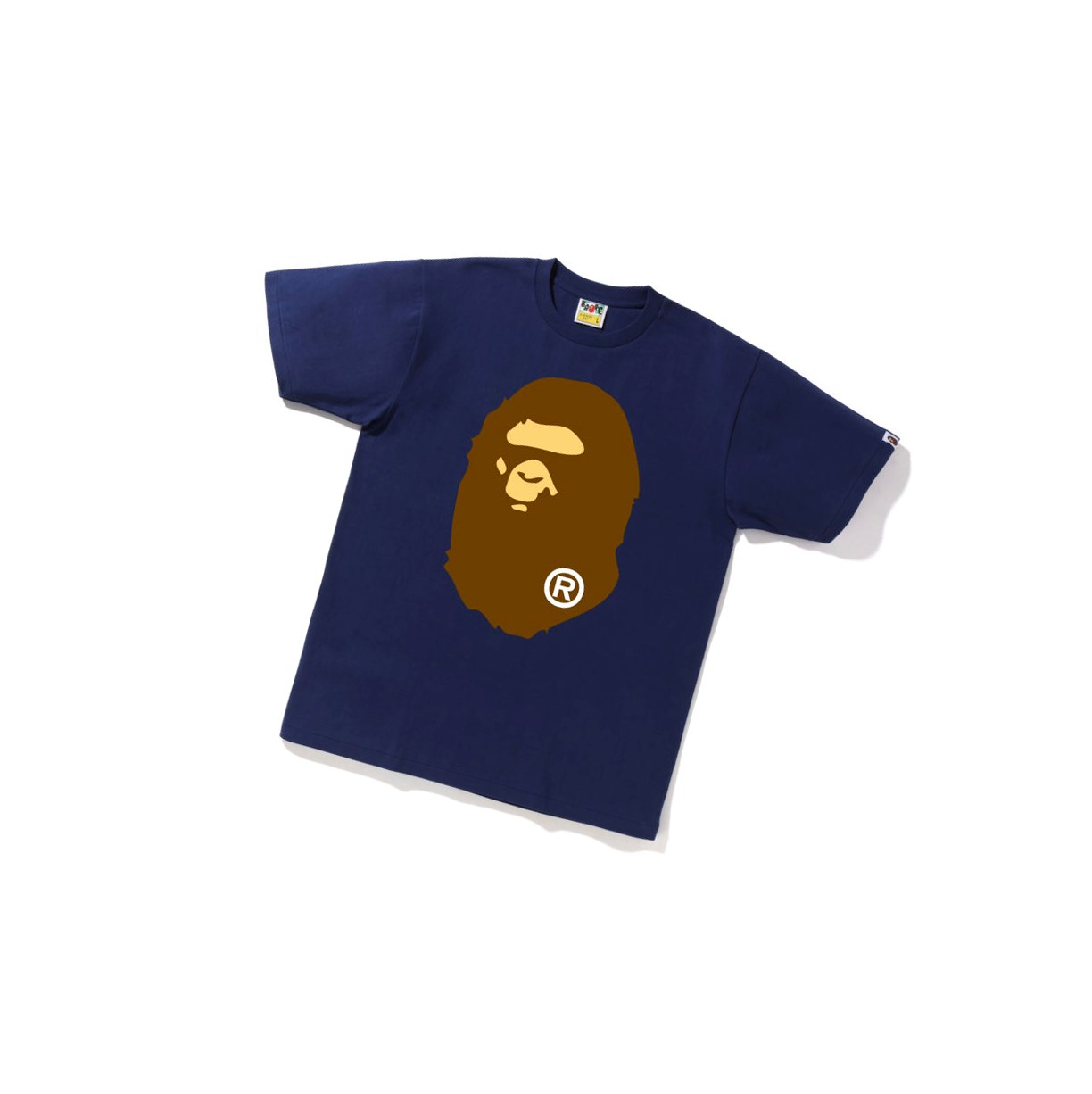 Navy Blue A BATHING APE Big Ape Head Tee Short Sleeve Men\'s T Shirts | DR6259710