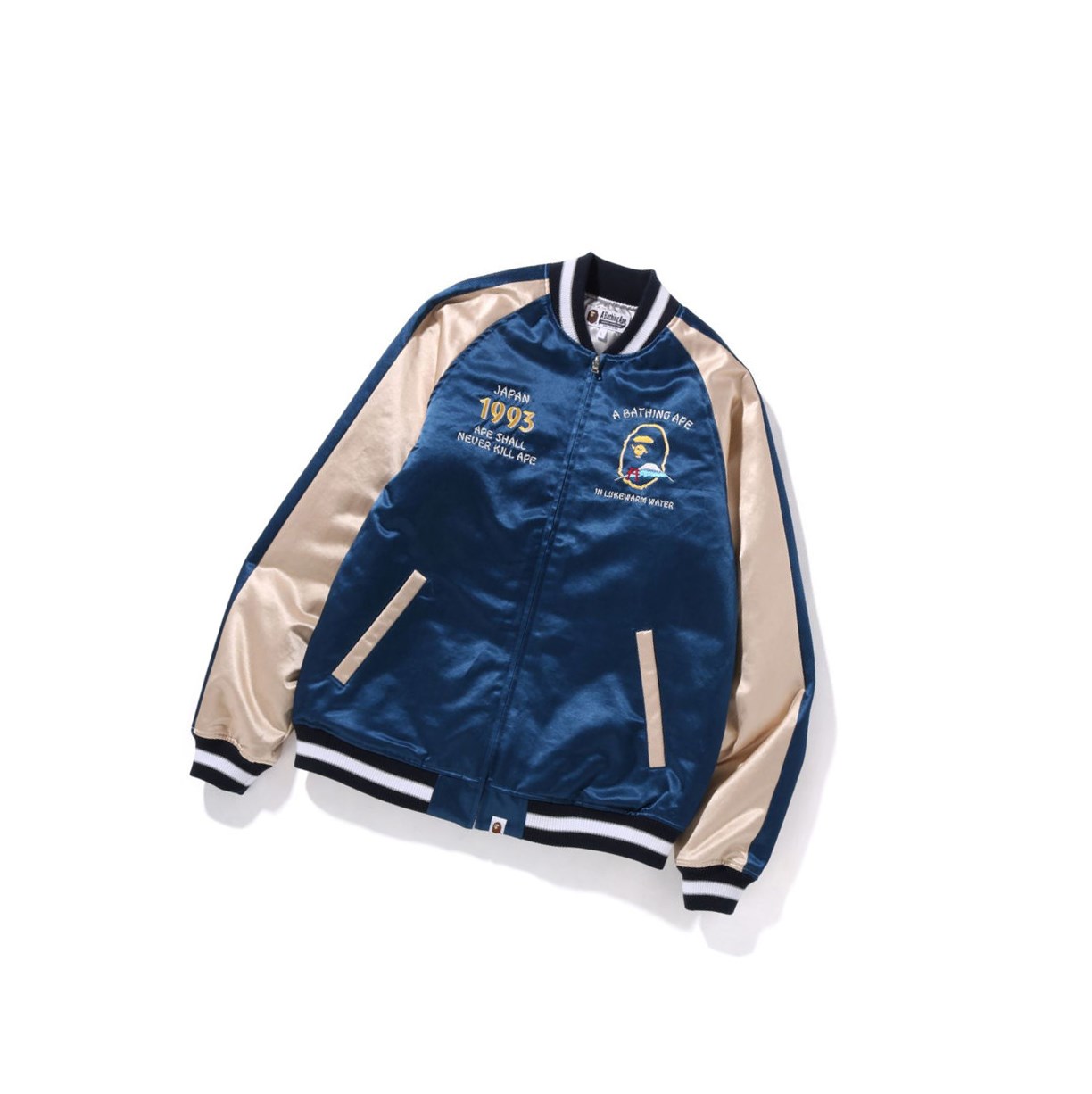 Navy Blue A BATHING APE Japan Souvenir Men\'s Jackets | HA2057684