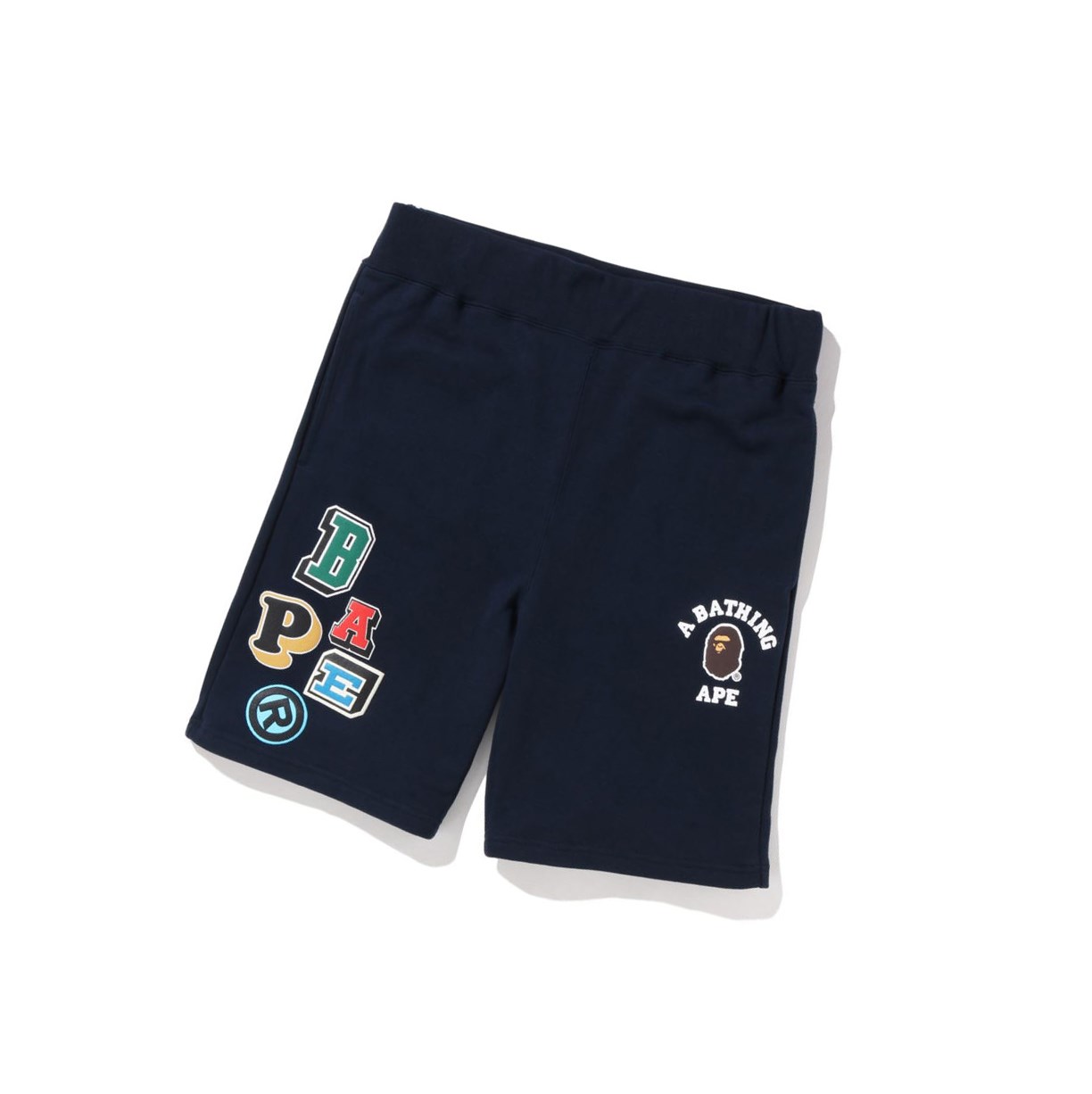 Navy Blue A BATHING APE Multi Fonts Sweat Men\'s Shorts | RK5691734